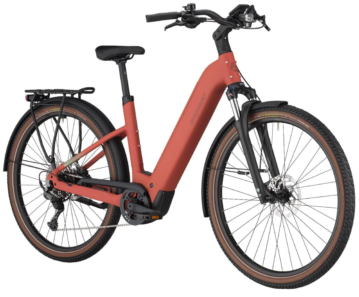 bergamont e bike city fahrrad E-Horizon Sport 20 - 600 Wh - 2026 - 28 Zoll Tout-suspendu Hängehalterung für Topfdeckel FlexiSPACE Color:Radian Orange/Dark Gray